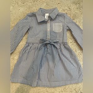 Carter button up long sleeve dress, 2T